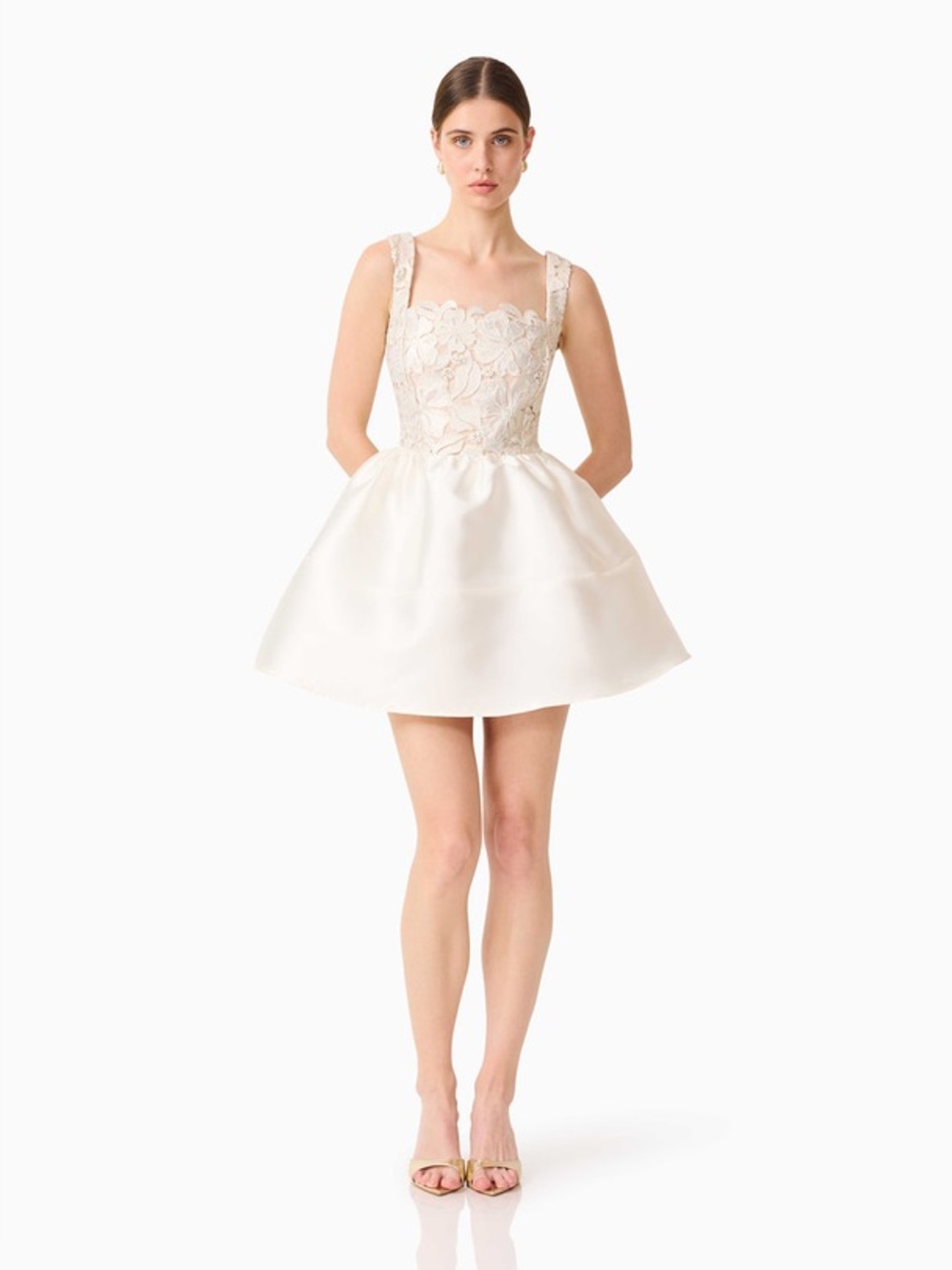 Elliatt Nicoletta Aline Mini Dress in White Gold Size S NWT - Picture 2 of 10